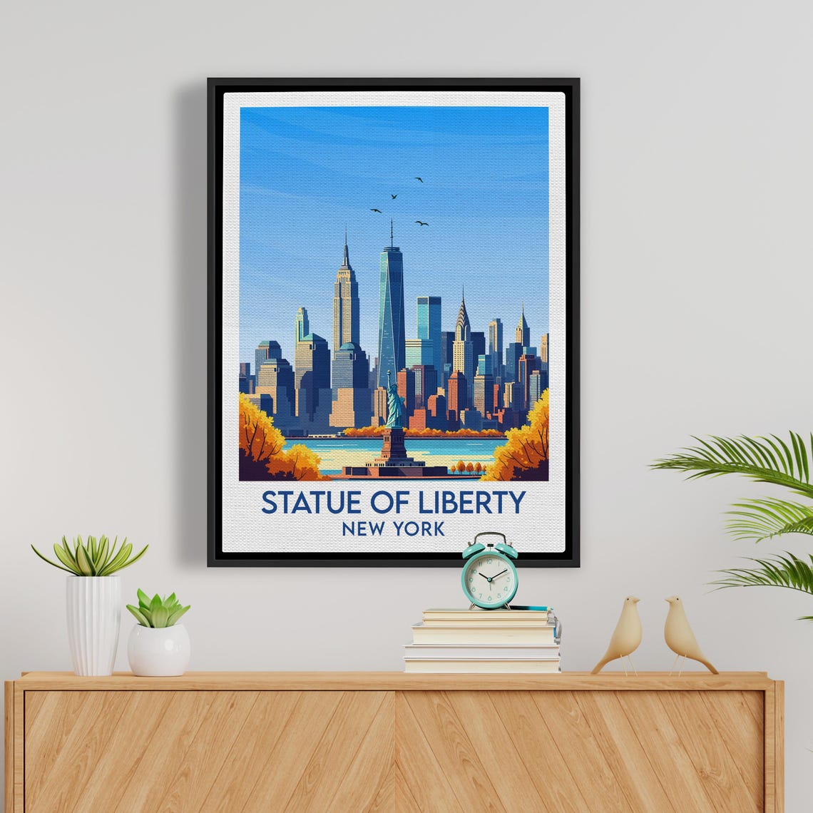 Statue of Liberty New York Manhattan Skyline Fall Autumn Poster - Image 5