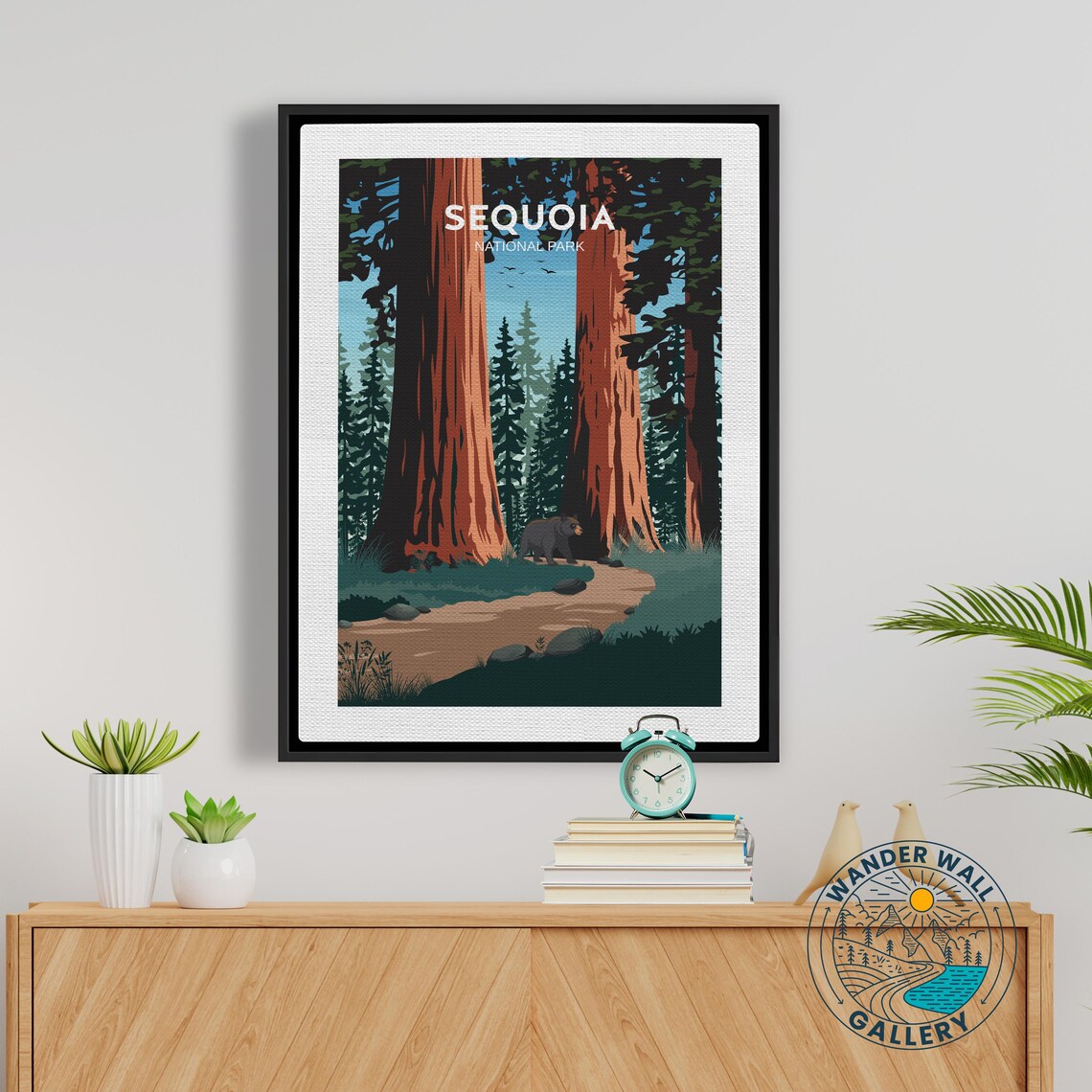 Sequoia National Park Giant Trees Black Bear Retro Nature Travel Poster - Image 5