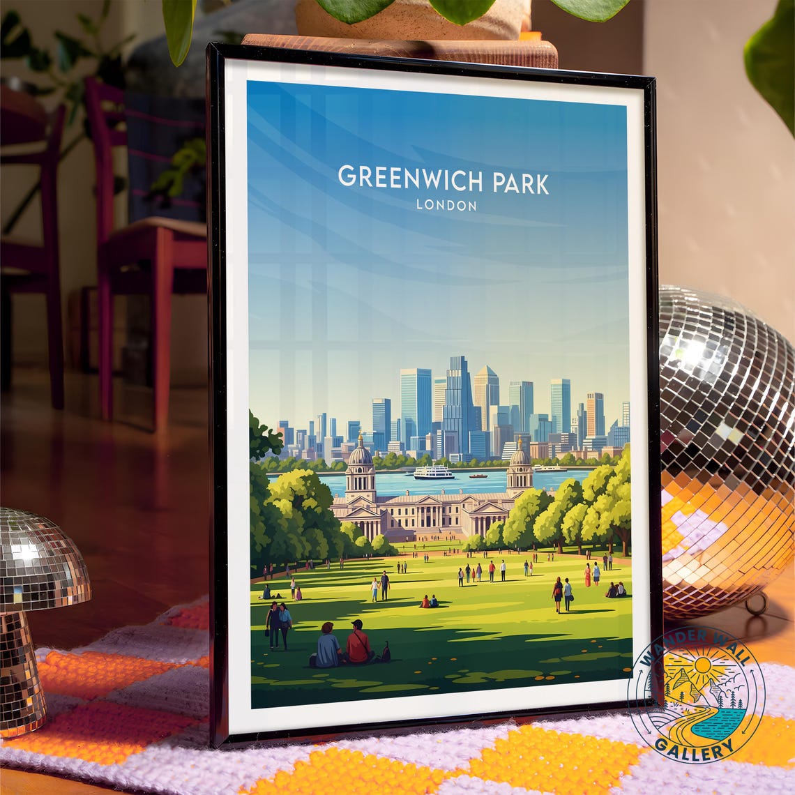 Greenwich Park London River View Old Royal Naval College Lawn Poster - Image 4