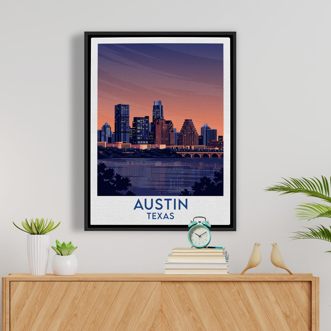 Austin Texas Sunset Skyline River Reflection Twilight Dusk Poster - Image 5