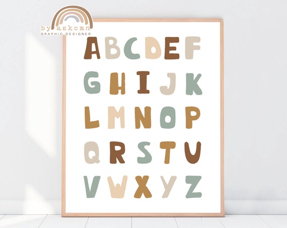 Alphabet Nursery Wall Art Baby Room Poster Wall Art Prints Kids Room Decor Nursery Print Art Prints For Nursery Wall Art