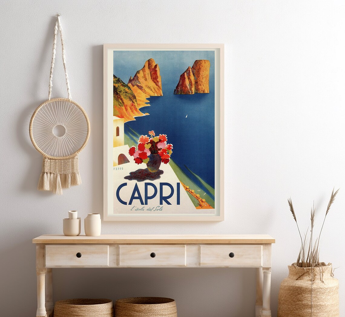 Capri Italy Vintage Travel Poster, Retro Coastal Art Print - Image 4