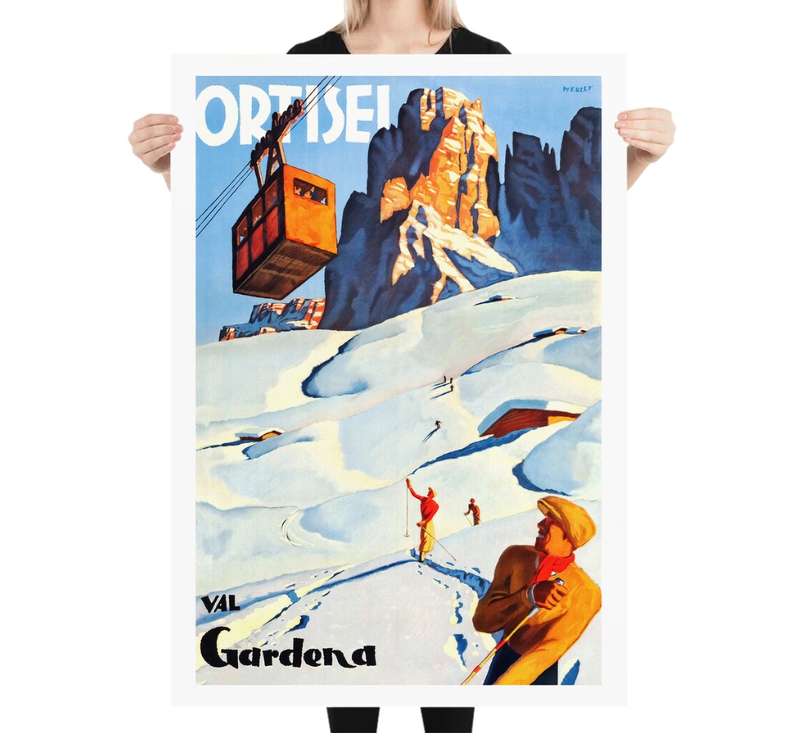 Ortisei Val Gardena Vintage Dolomites Travel Poster - Image 4