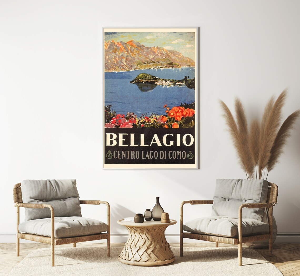 Bellagio, Lake Como Italy Vintage Travel Poster - Image 3
