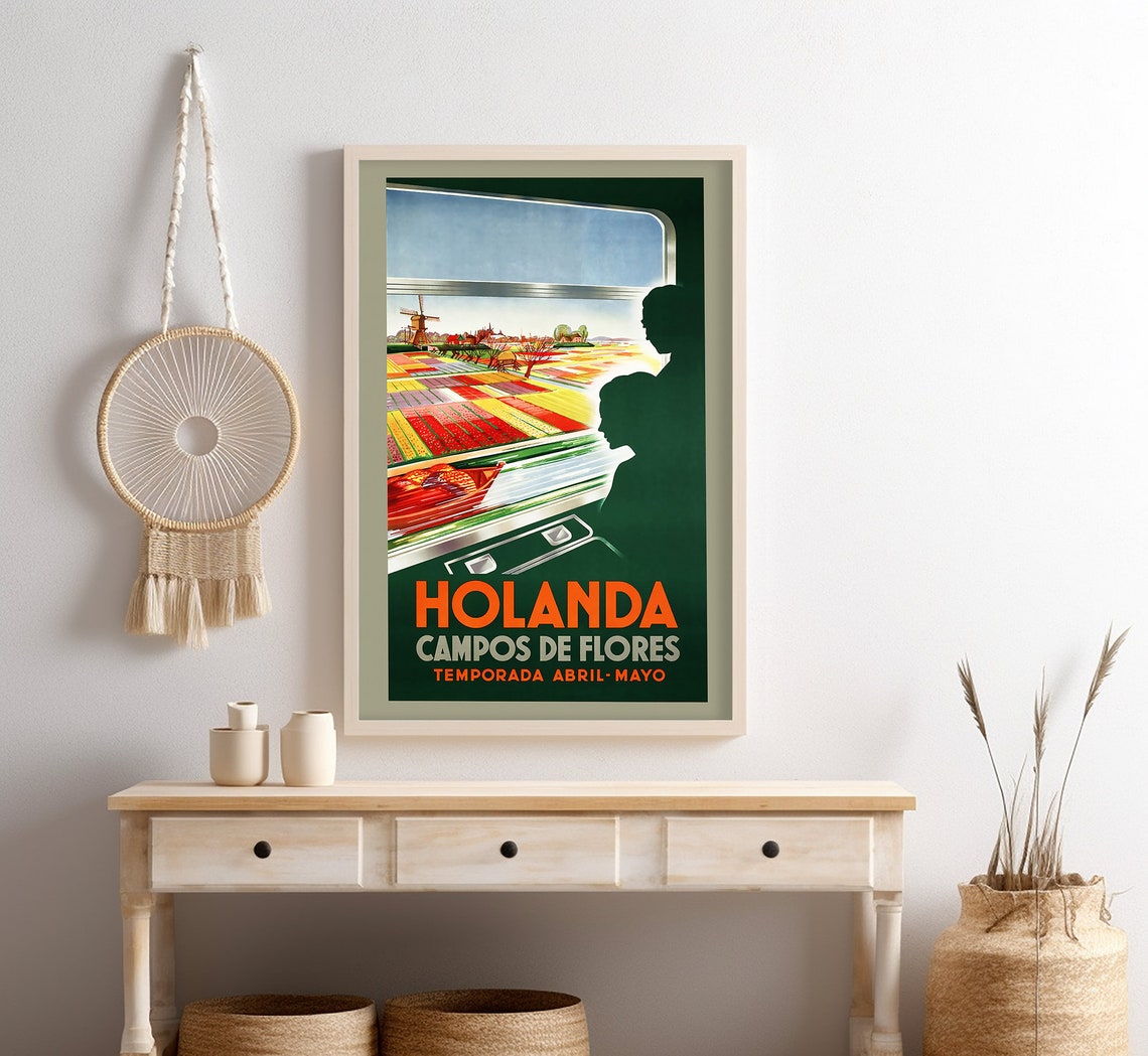 Holanda Campos De Flores Tulip Fields Train Window Travel Poster - Image 4