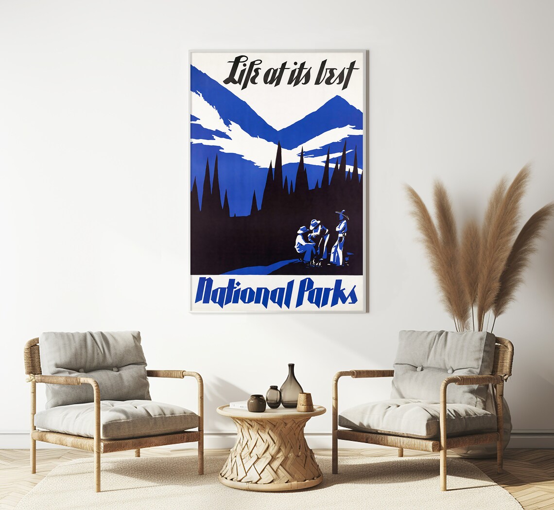 Life at its Best National Parks Vintage Camping Travel Poster Print - Image 3