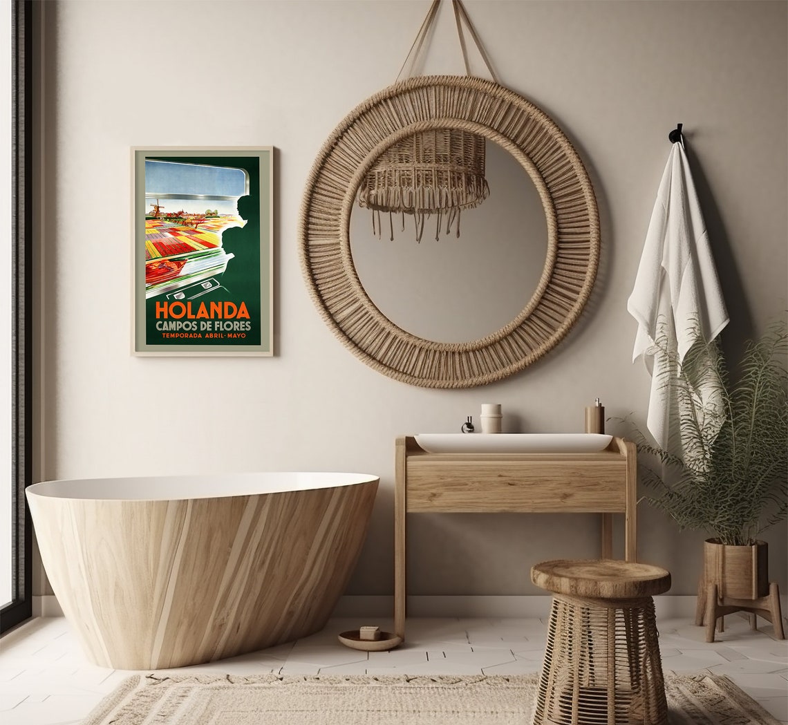 Holanda Campos De Flores Tulip Fields Train Window Travel Poster - Image 3