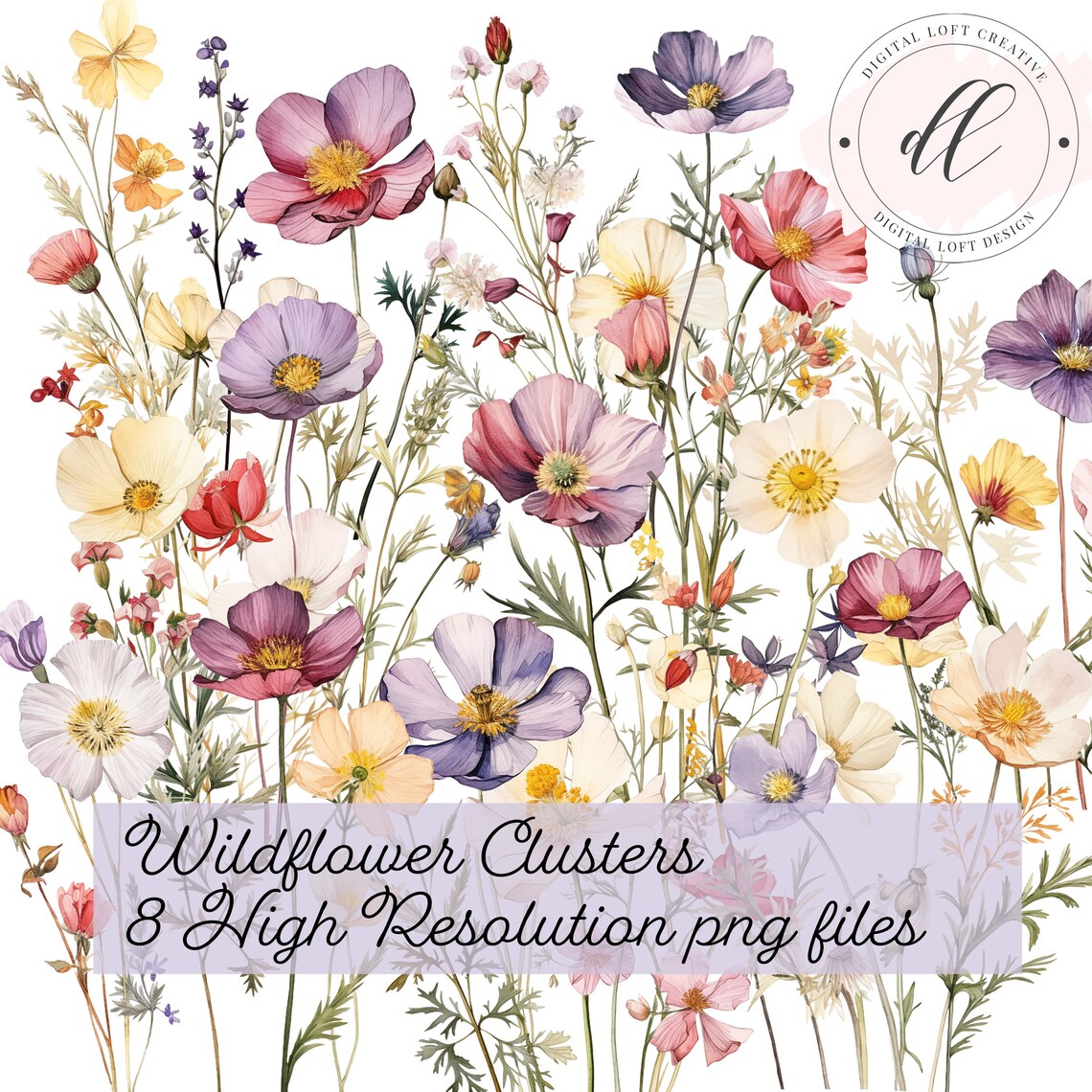 Watercolor Poppy Meadow in Soft Pastel Colors Dreamy Floral Art Poster - Image 2