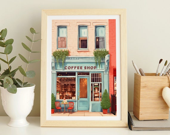 New York Coffee Shop Illustration Art Print