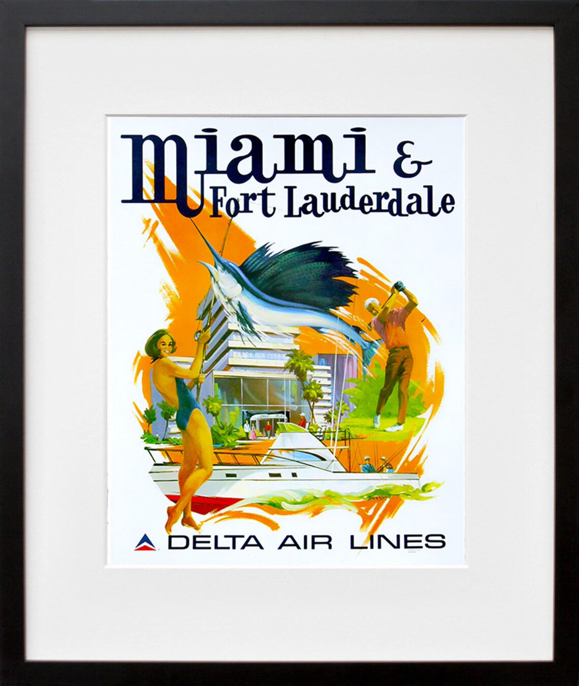 Miami Fort Lauderdale Retro Travel Poster, Florida - Image 2