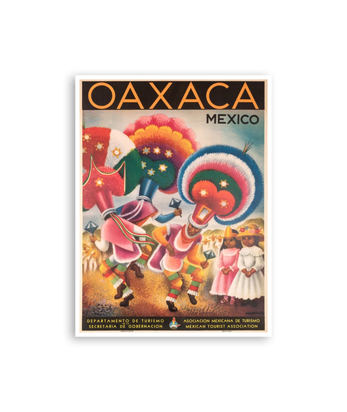 Mexico Oaxaca Travel Poster, Mexican Home Decor Art Print