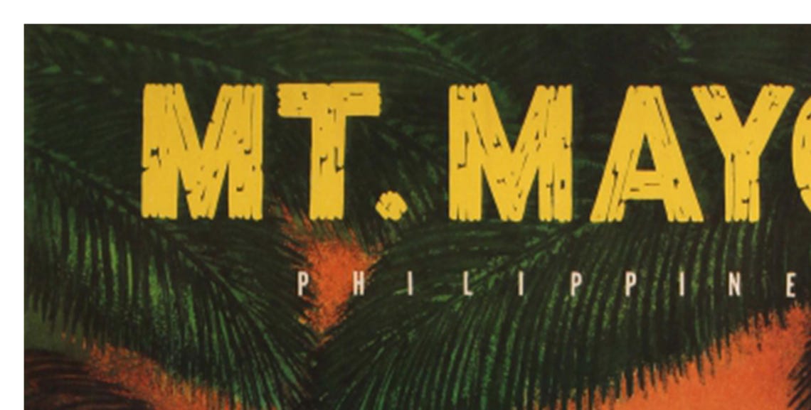 Mt Mayon Philippines Volcano Perfect Cone Vintage Travel Poster - Image 2