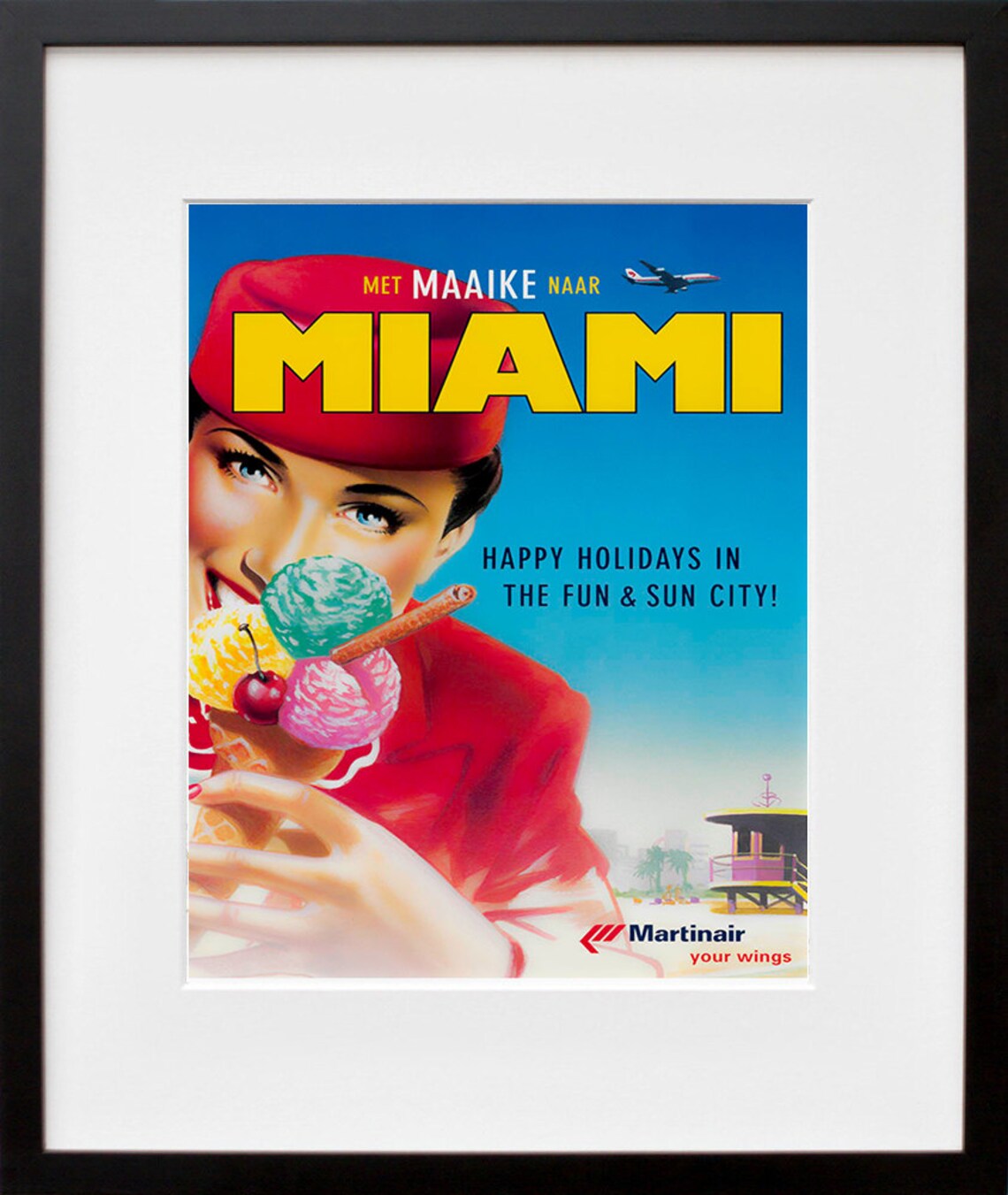Miami Vintage Travel Poster, Florida Art Print