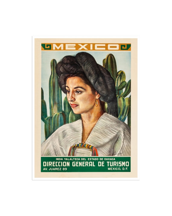 Mexico Vintage Travel Poster, Home Decor Art Print