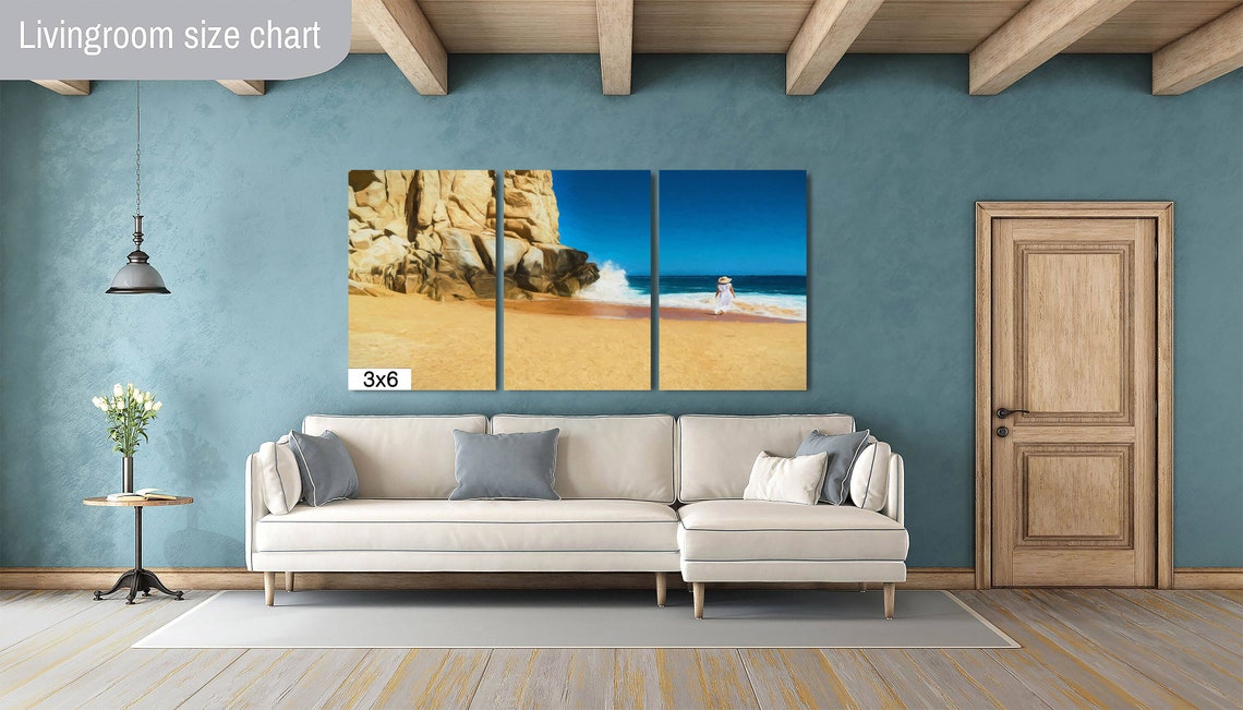 Cabo San Lucas Rocky Cliff Beach Stroll Painterly Sunset Travel Poster - Image 3