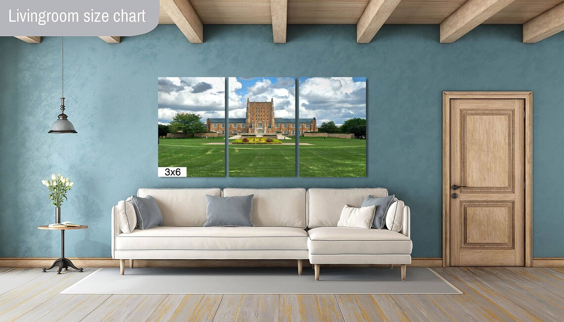 University of Tulsa Historic Campus Hall Clock Tower Lawn Poster - Image 2