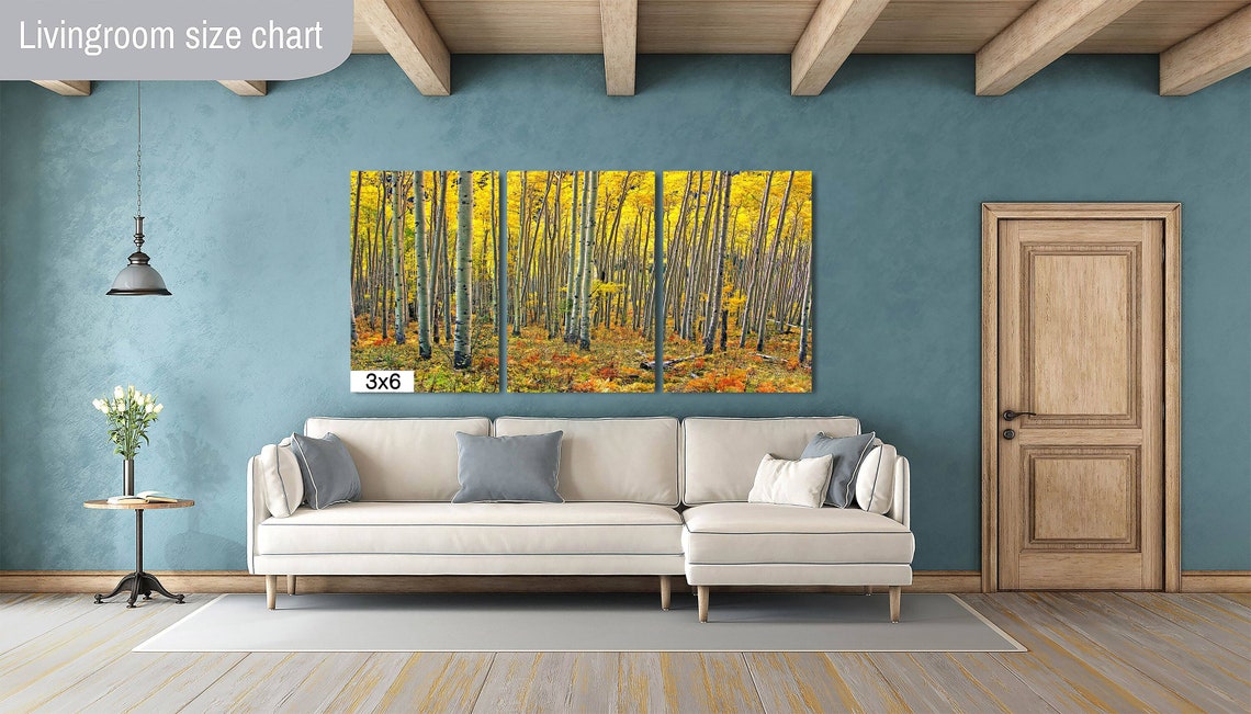 Sunlit Golden Aspen Grove with White Trunks Autumn Forest Poster - Image 3