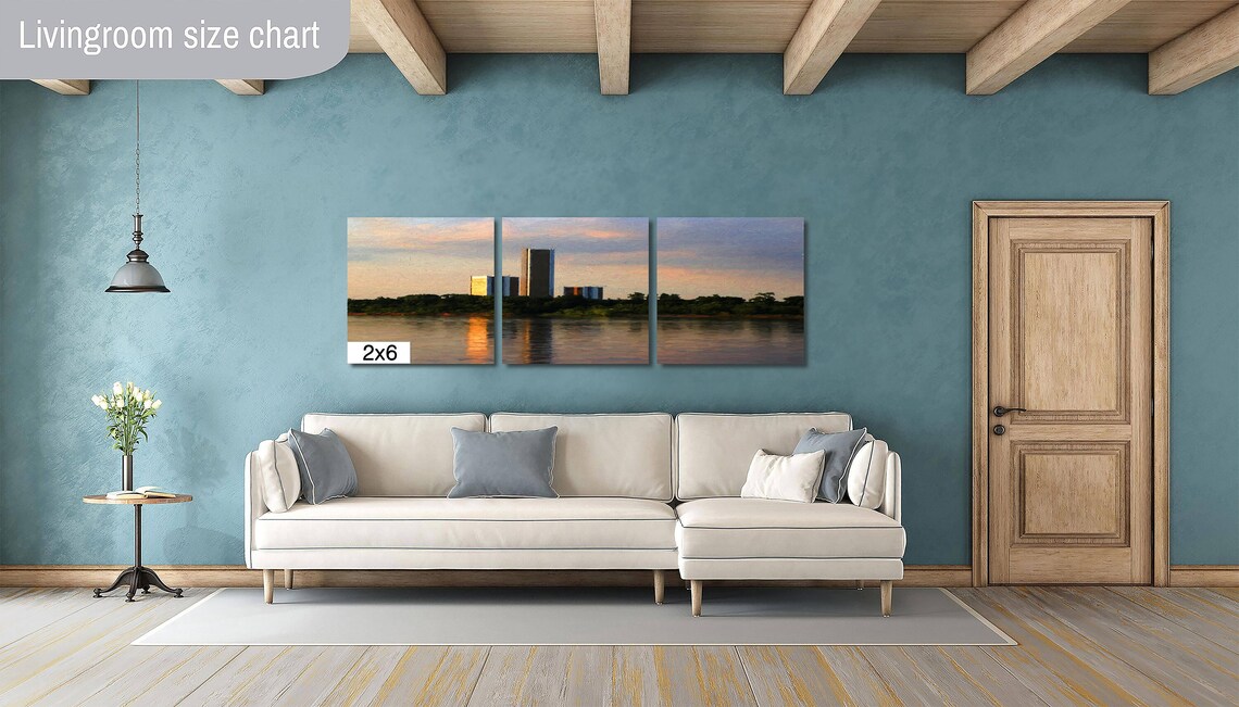 Tulsa CityPlex Towers Across the River Golden Hour Painterly Poster - Image 3