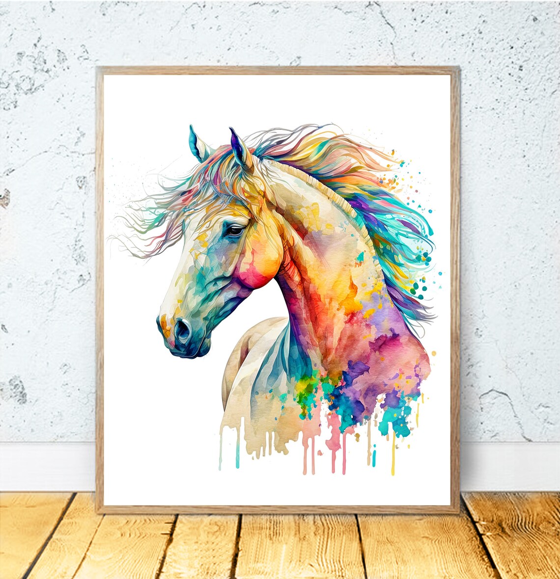 Watercolor Horse Art Print, Animals Decor