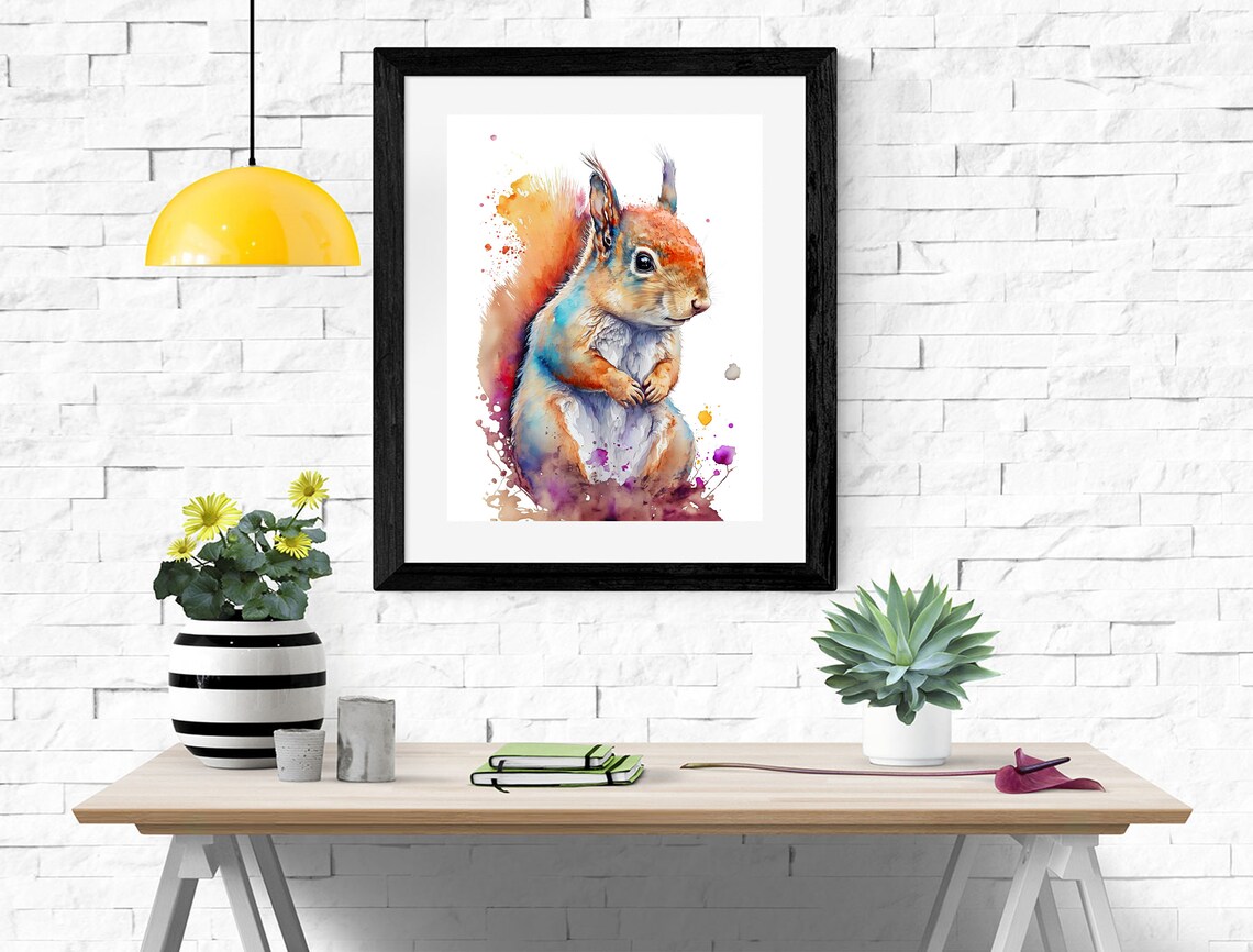 Squirrel Watercolor Art Print, Woodland Nursery Decor - Image 2
