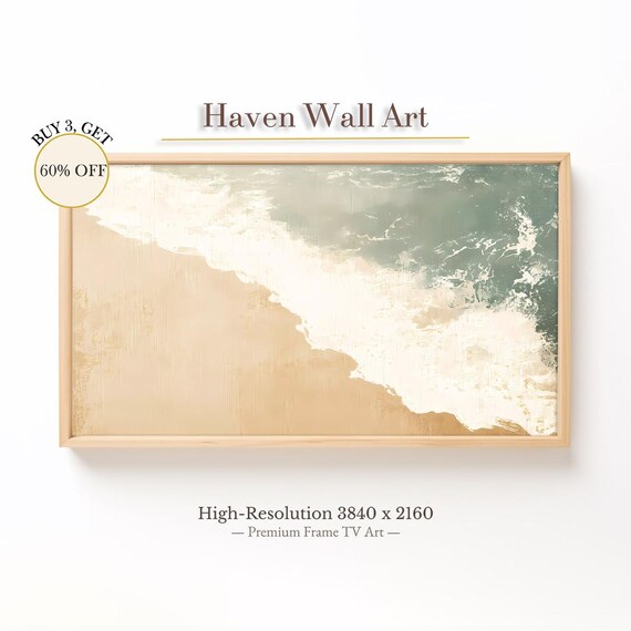 Minimalist Coastal Shoreline Abstract Neutral Beach Art Poster