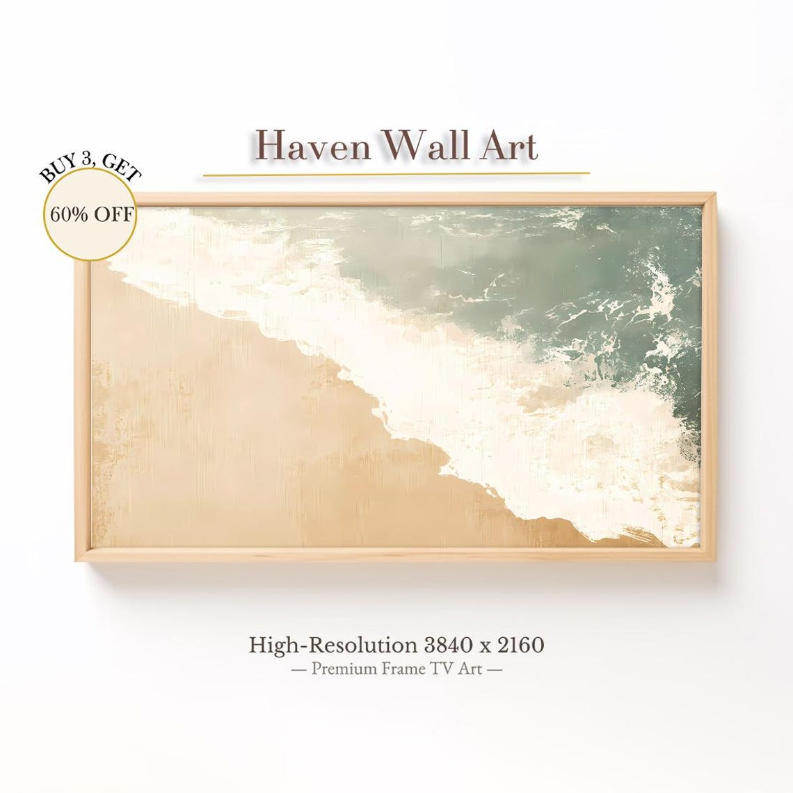 Minimalist Coastal Shoreline Abstract Neutral Beach Art Poster