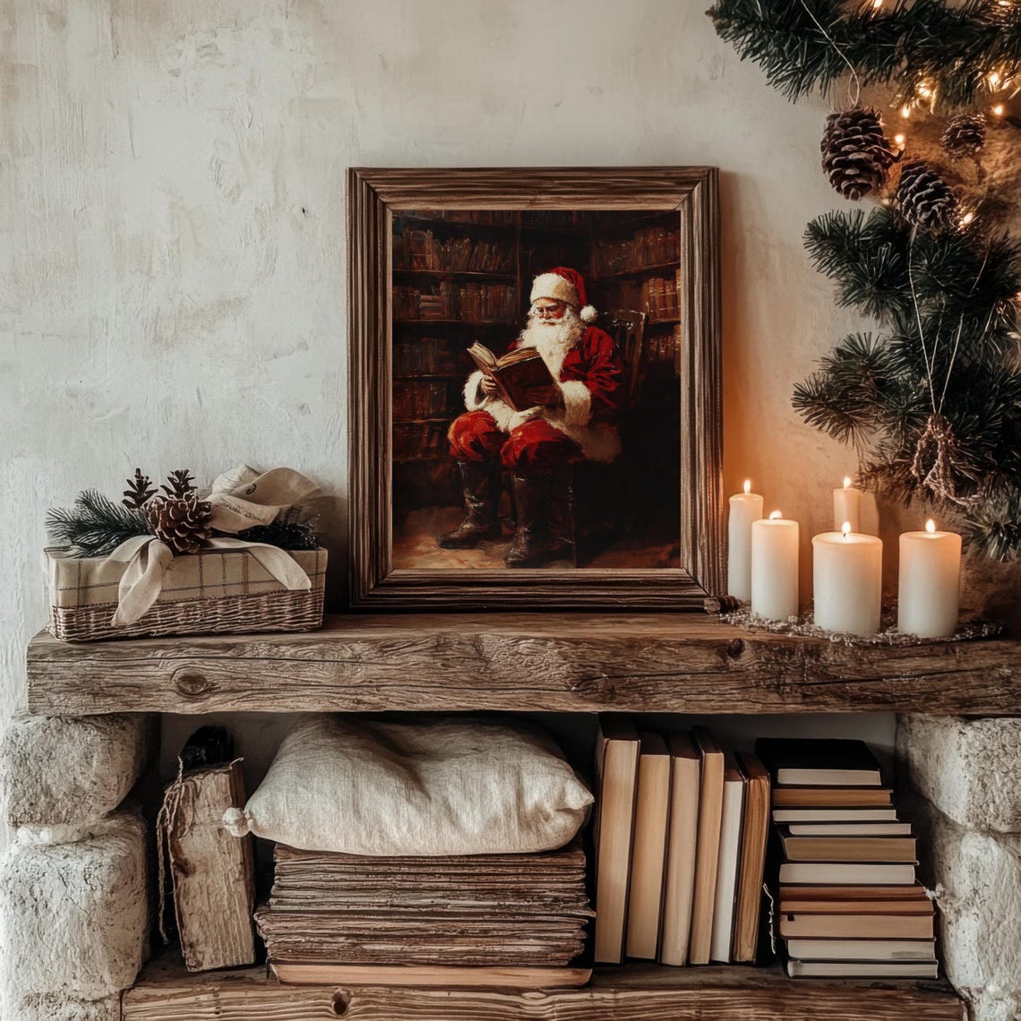 Santa Claus Vintage Style Christmas Art Print - Image 2