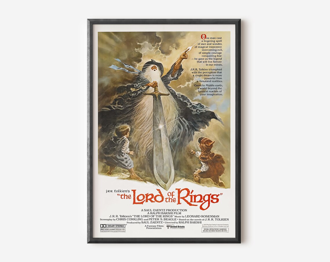 Retro Fantasy Movie Fellowship of the Ring Poster
