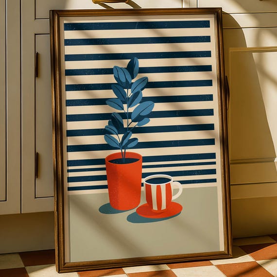 Coffee Art Print Paint Vintage Shop Prints Lover Gift