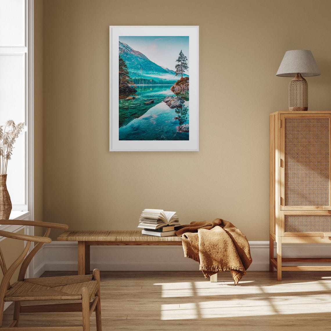 Germany Turquoise Alpine Lake Mountain Reflection Photo Poster - Image 3