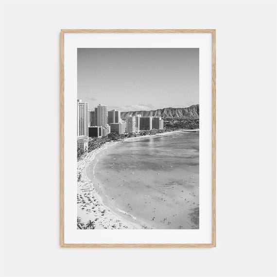 Honolulu Black And White Travel Poster Print No. 1