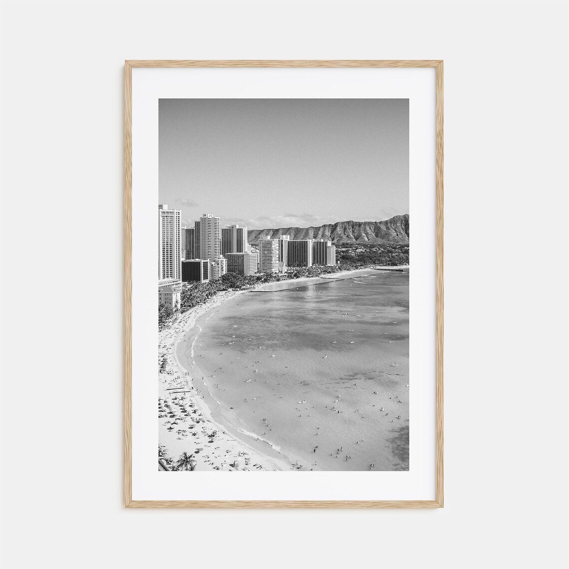 Honolulu Black And White Travel Poster Print No. 1