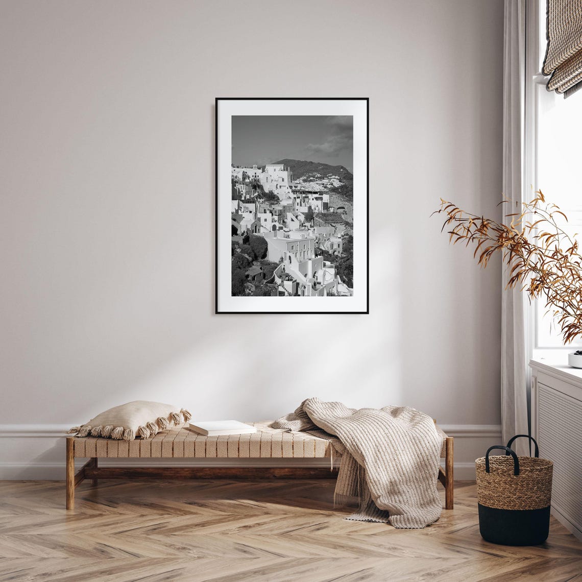 Hillside Houses Photo Poster Print No 1 Hillside Houses Black And White Wall Art Hillside Houses Photography Travel Map Poster - Image 2