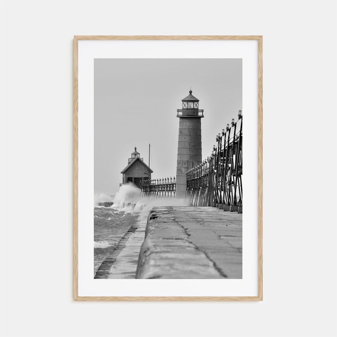 Grand Haven Black and White Travel Poster Print