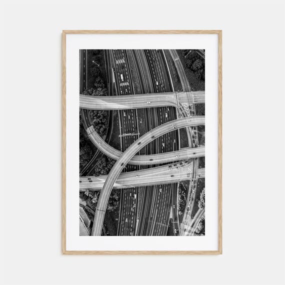 Atlanta Black And White Travel Poster Print