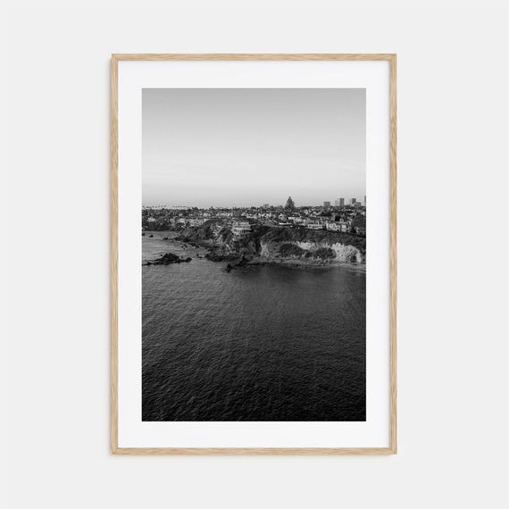 Newport Beach Photo Poster, Black and White Travel Art