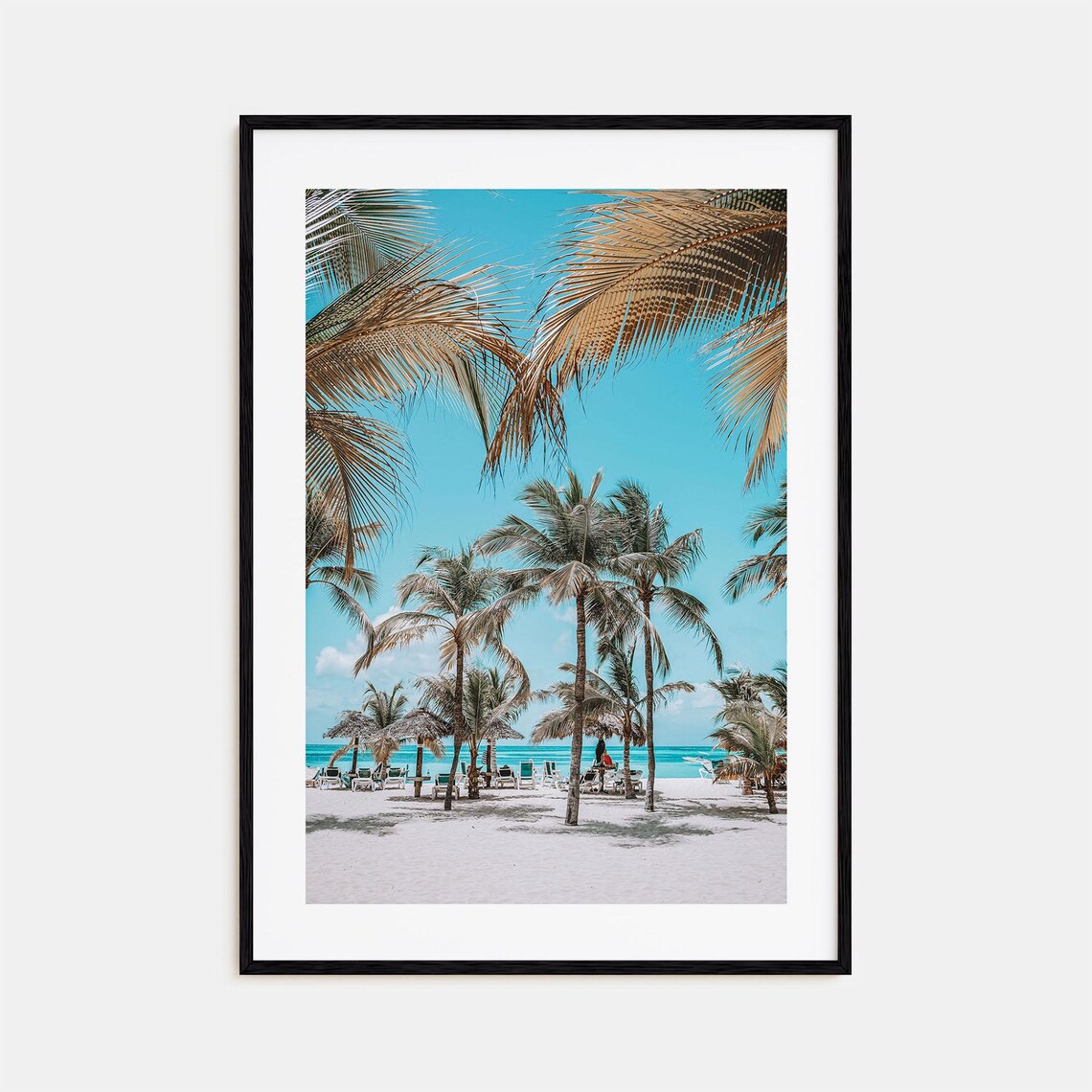 Aruba White Sand Beach Palm Trees Turquoise Caribbean Poster