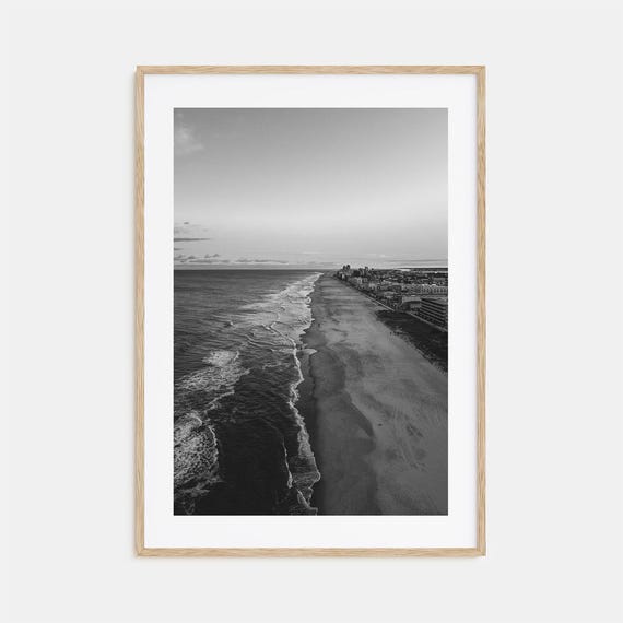 Ocean City Black and White Travel Poster