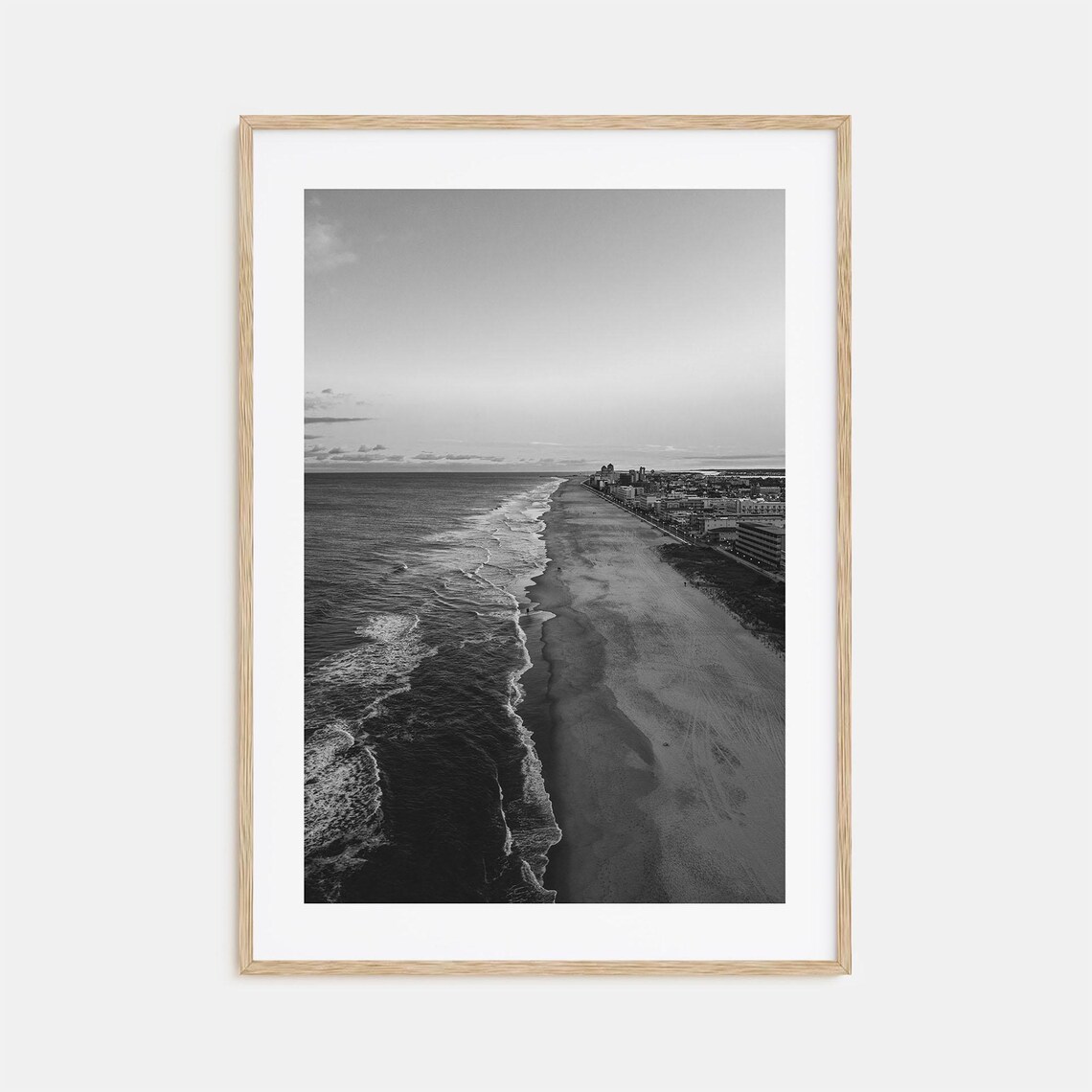Ocean City Black and White Travel Poster