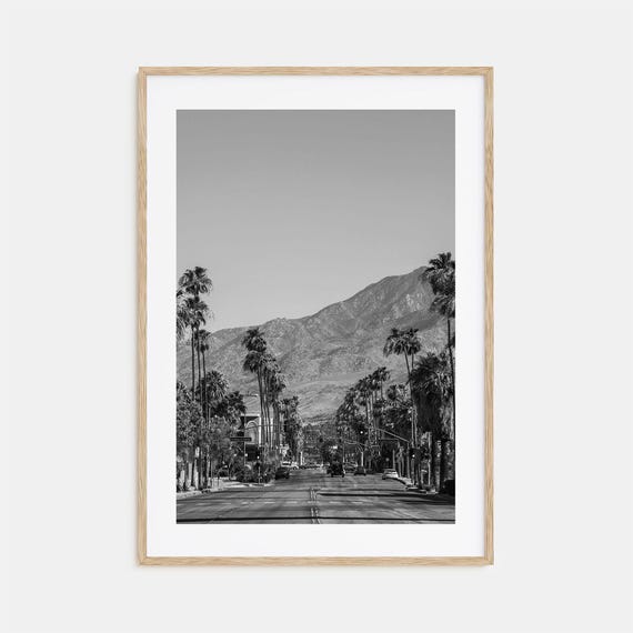 Palm Springs Black And White Travel Poster, Art Print