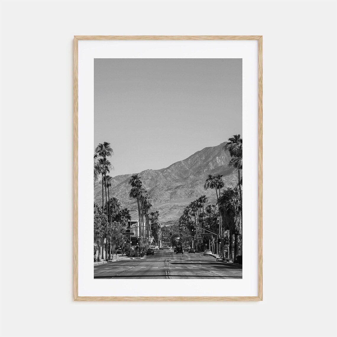 Palm Springs Black And White Travel Poster, Art Print