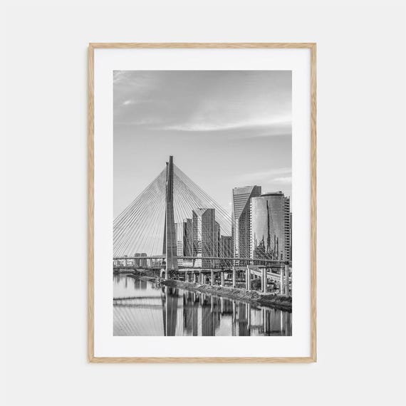 Sao Paulo Travel Poster, Black And White Photography