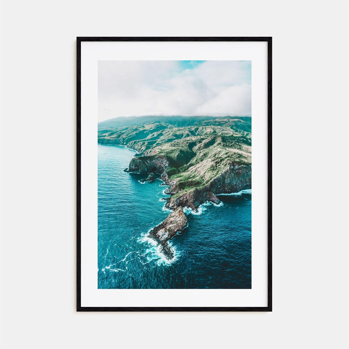 Maui Hawaii Aerial Coastline Turquoise Ocean Rocky Cliffs Photo Poster