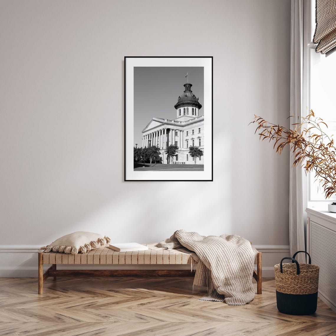 Columbia South Carolina Photo Poster Print Columbia South Carolina Black And White Wall Art Photography Travel Map Poster - Image 2