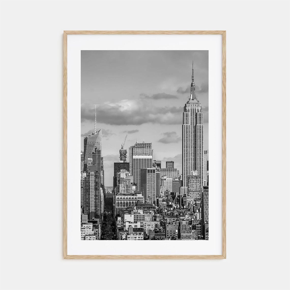 New York City Empire State Building Skyline Black White Poster