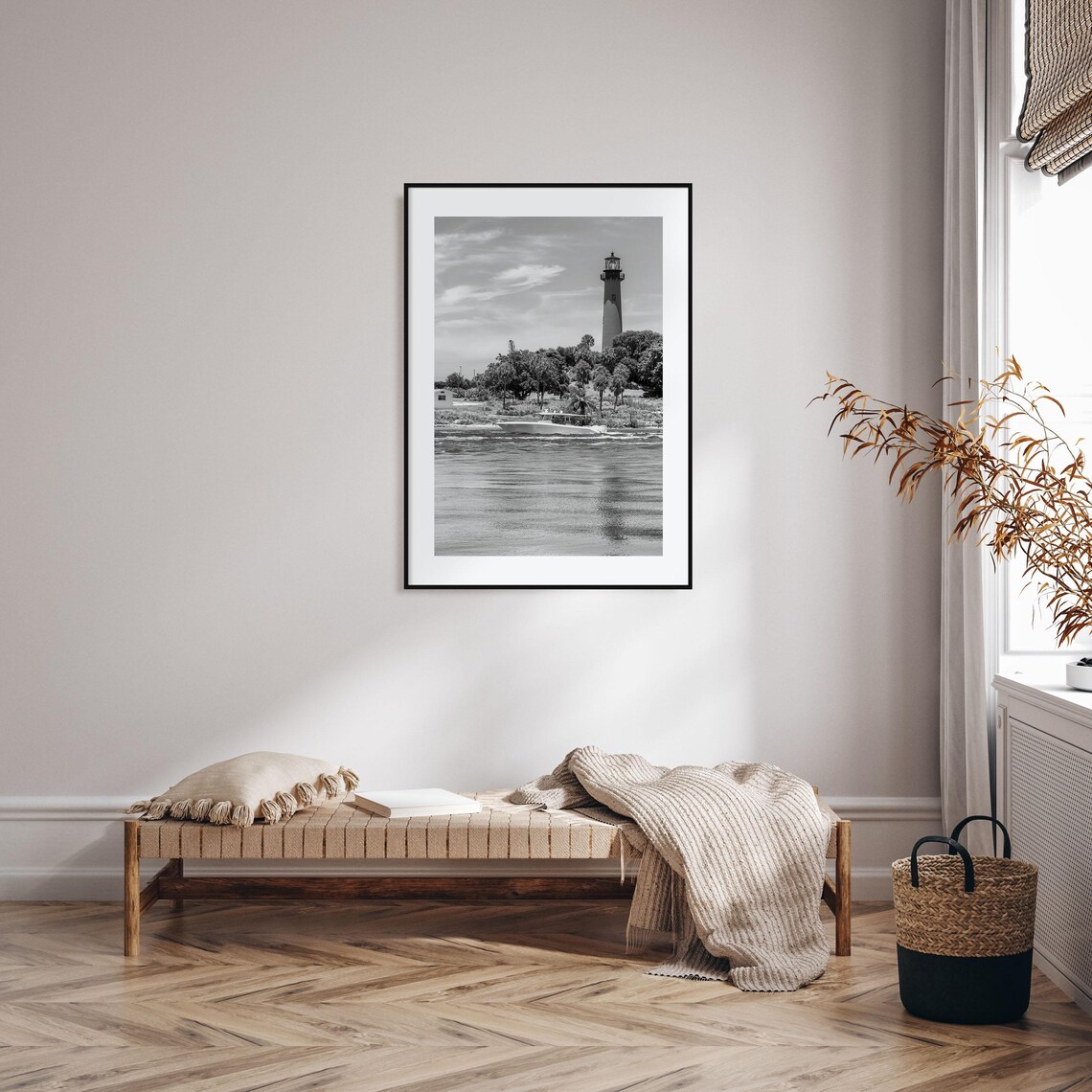 Jupiter Black and White Travel Poster Print - Image 2