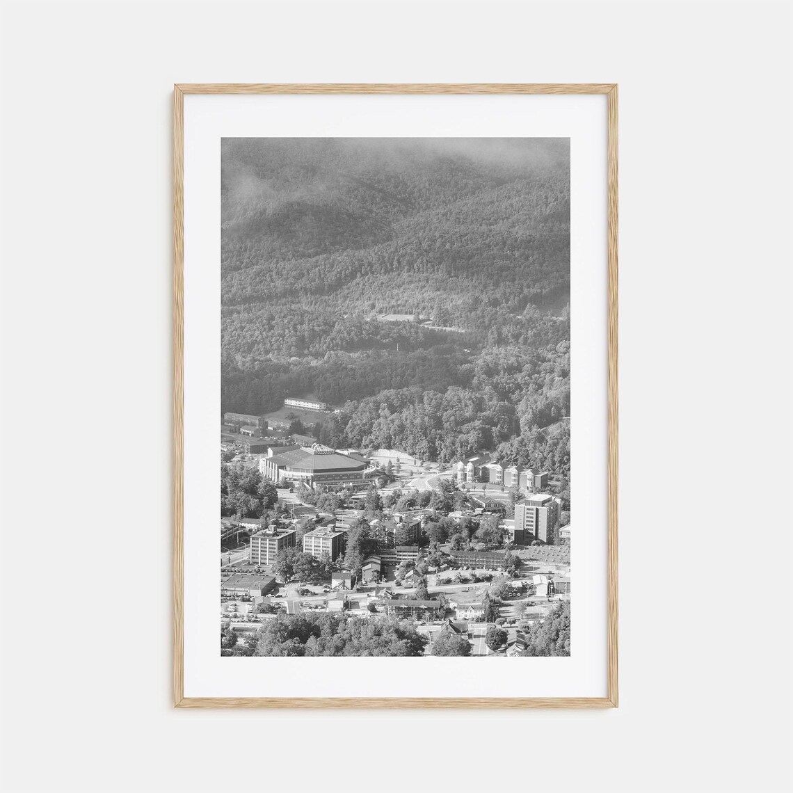 Boone North Carolina Mountain Town Valley Black and White Photo Poster