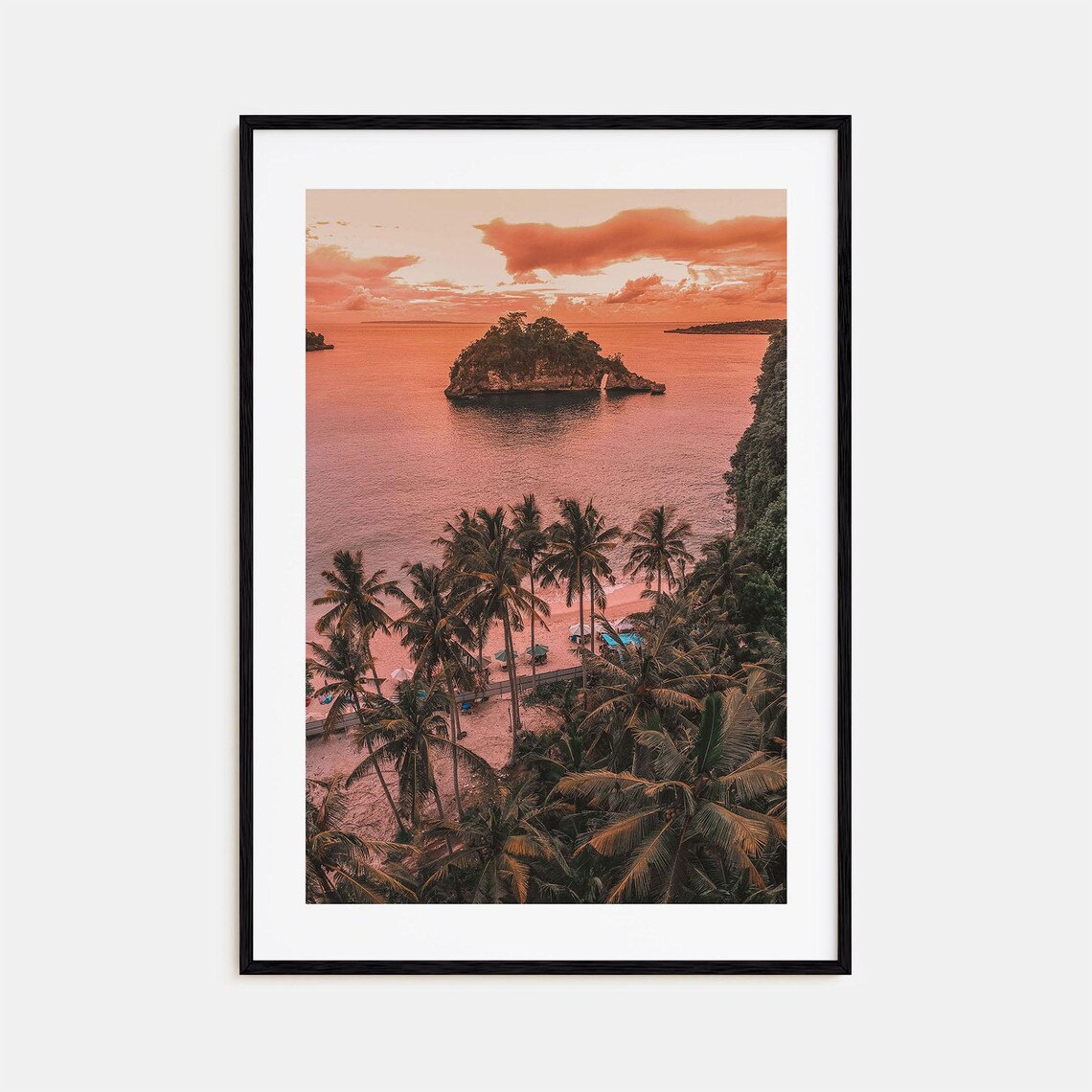Bali Tropical Island Beach At Sunset Aerial View Photo Poster