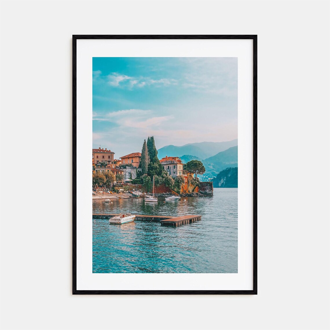 Como Lake Colorful Travel Poster, Street Map Art Print