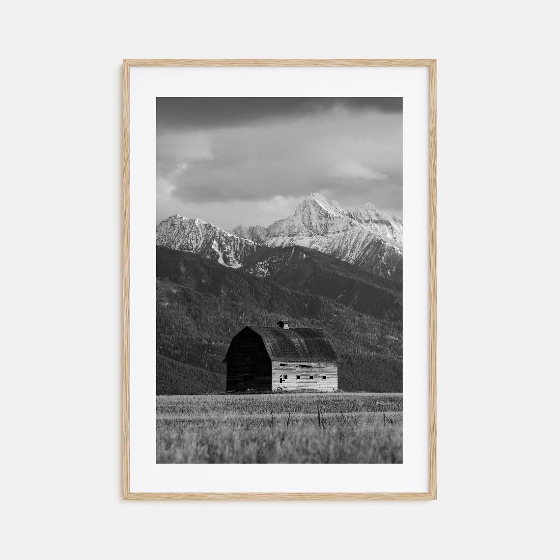 Montana Black and White Travel Map Art Print